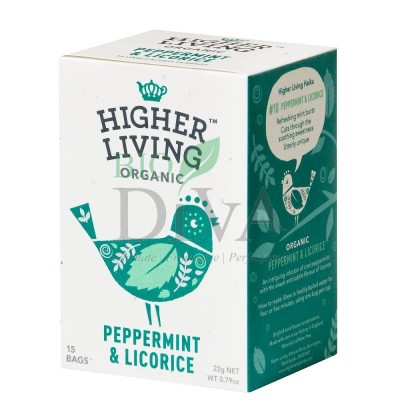 Ceai cu mentă și lemn dulce Peppermint & Licorice 15 plicuri Higher Living