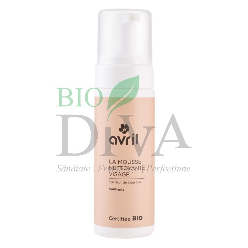 Spuma de curatare bio pentru ten cu extract din floare de lotus AVRIL
